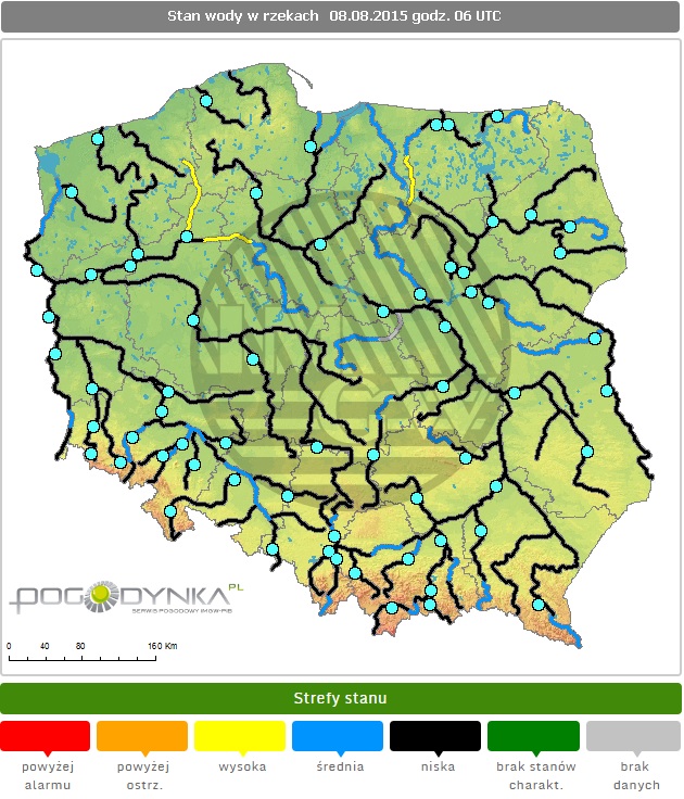 Stan wody w rzekach w Polsce. Fot. IMGW