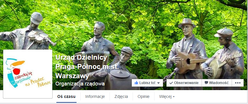 Fanpage Urzędu Dzielnicy Praga-Północ m.st. Warszawy