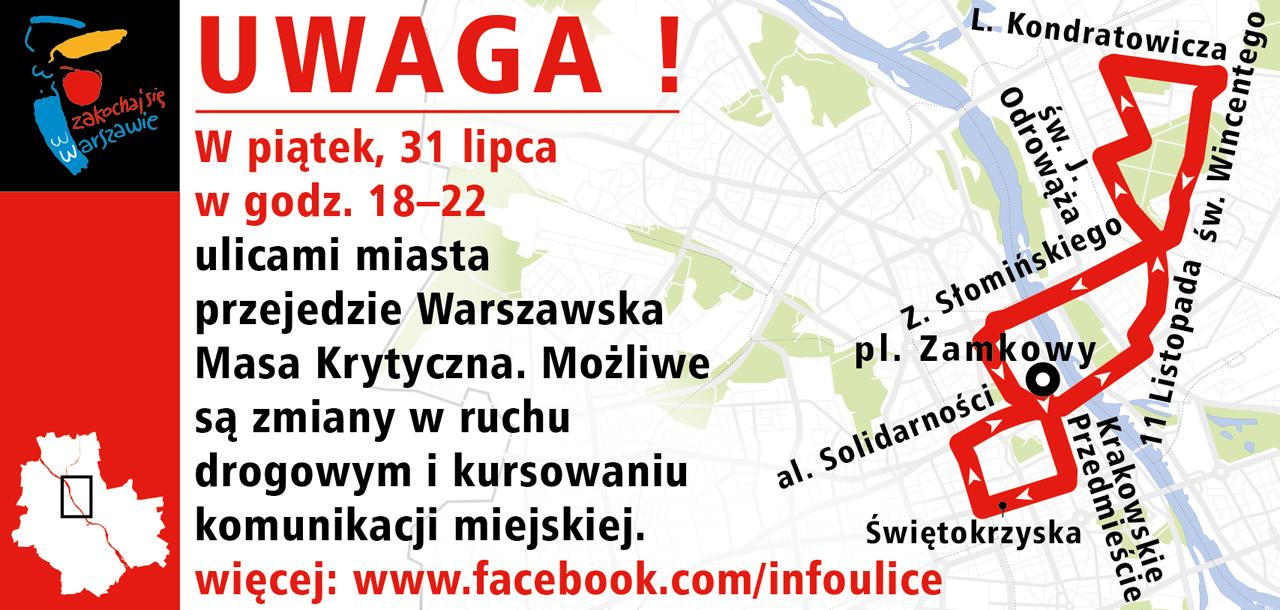 Trasa Masy Krytycznej. Fot. UM Warszawa
