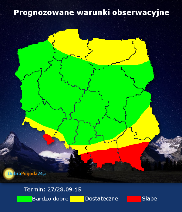 Warunki obserwacyjne w Polsce. Fot. Dobrapogoda24.pl