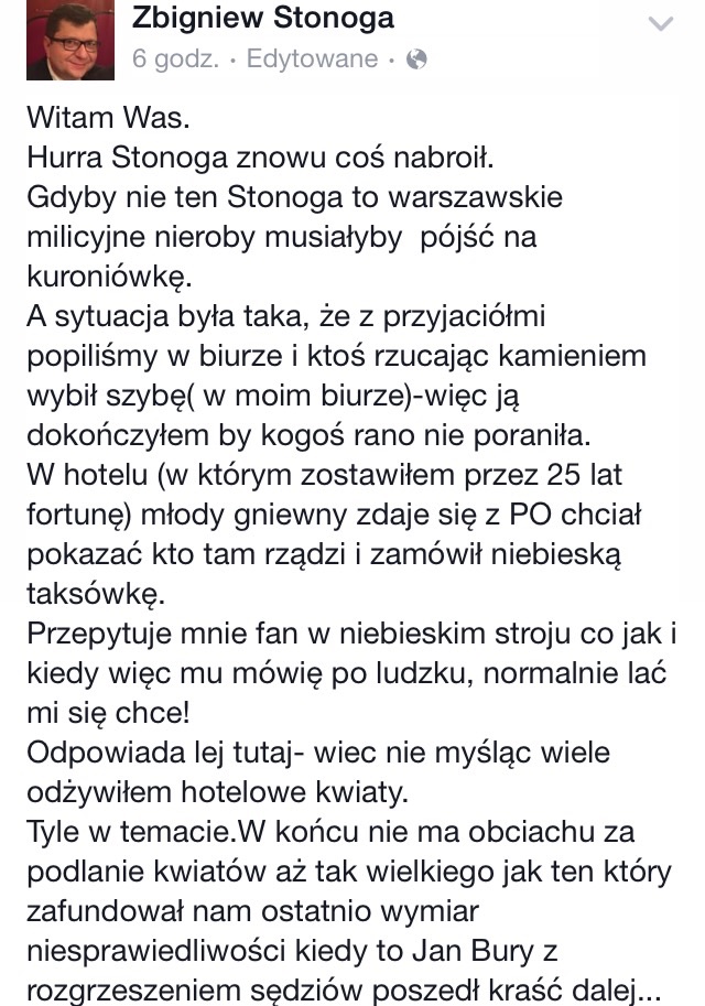 Fot. Zbigniew Stonoga / Facebook
