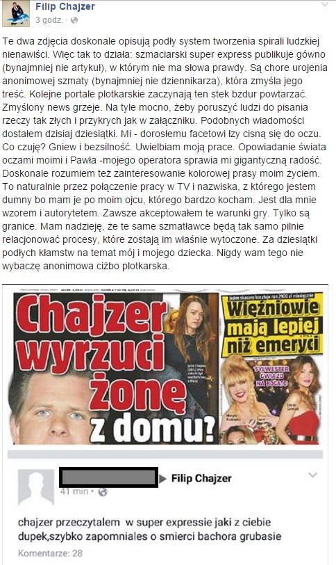 fot. Filip Chajzer Facebook