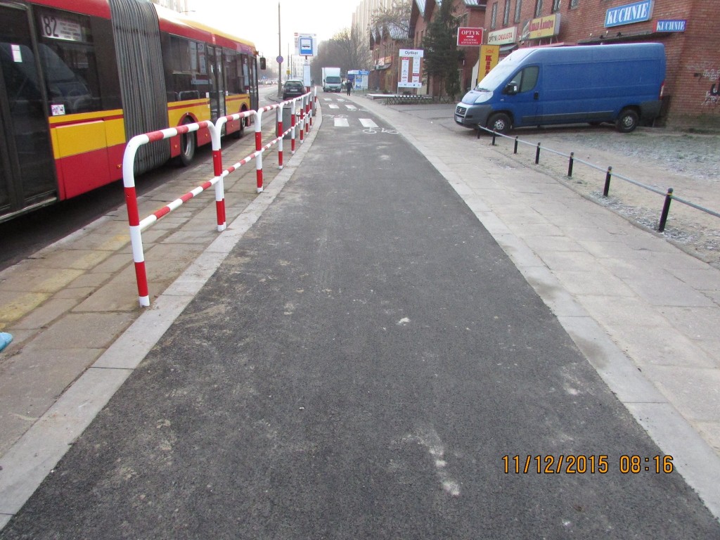 Ścieżka rowerowa na ul. Łukowskiej. Fot. Pełnomocnik Prezydenta m.st. Warszawy ds. komunikacji rowerowej / Facebook