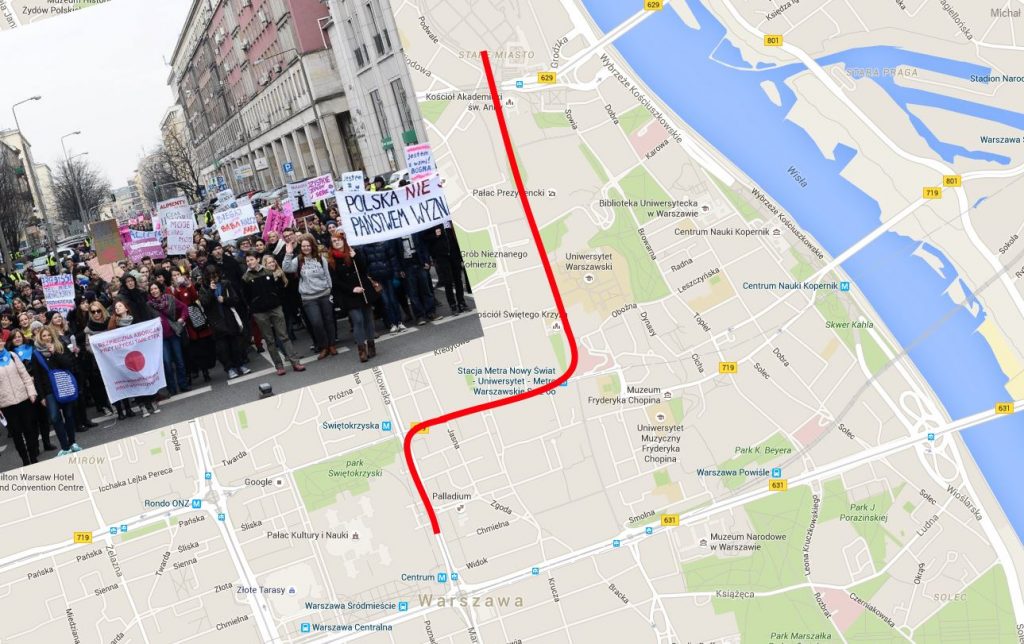 Fot. Google Maps / Fot. Magda Żmijewska - Porozumienie Kobiet 8 Marca / Facebook