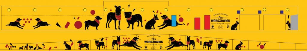 Wizualizacja muralu, który powstania na warszawskiej "Patelni". Na górze strona wschodnia.