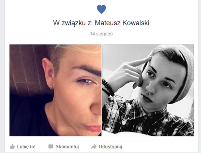 Dwóch chłopaków z Warszawy ustawiło status związku. Wywołali burzę