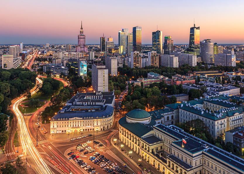 Warszawa Fot. Light at Night