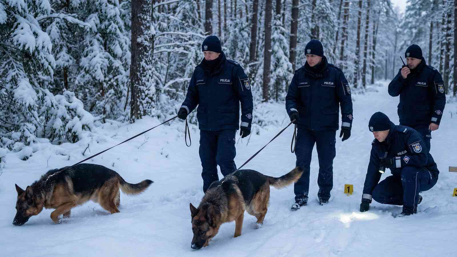Służby i psy tropiące w lasach. Prokuratura bada groźne zdarzenie. Minister apeluje, by nie chodzić do lasów