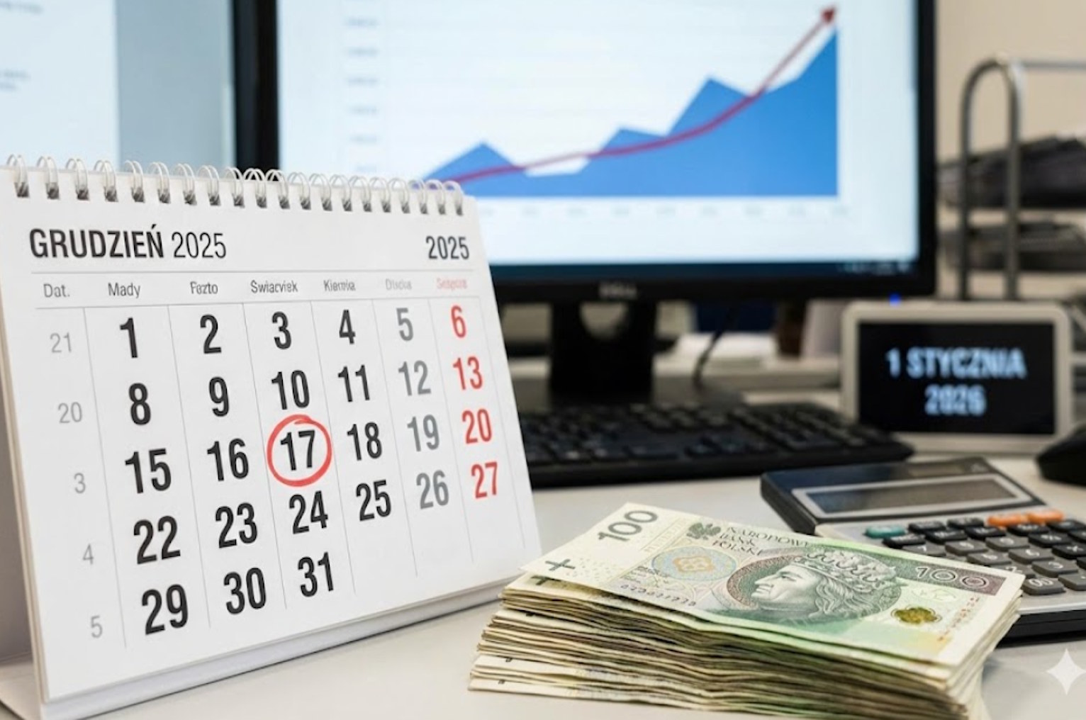 17 dni do podwyżki dla milionów Polaków. Od 1 stycznia 2026 pensje w górę