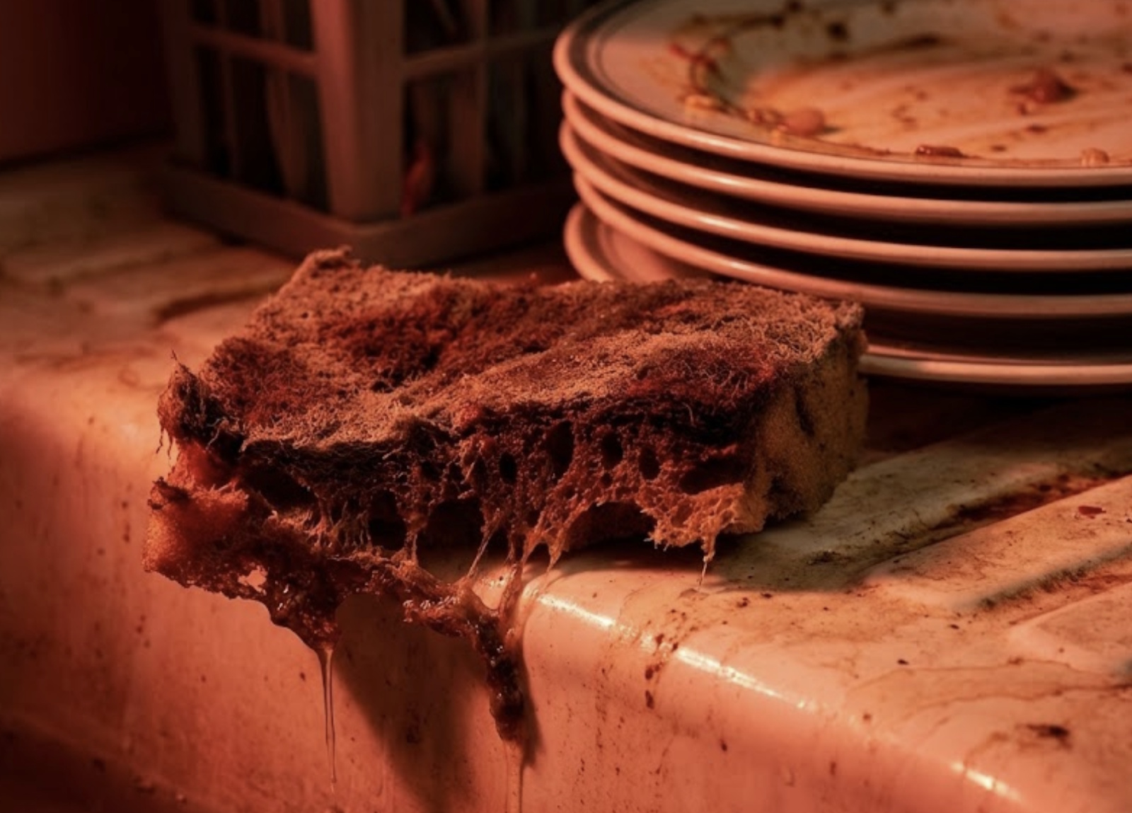 Używasz tej samej gąbki dłużej niż tydzień? Jest brudniejsza niż deska klozetowa. Wcierasz bakterie kałowe w talerze, na których podajesz obiad