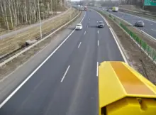 Zdjęcie przedstawiające Odcinkowy Pomiar Prędkości. Oficjalna fotografia Centrum Automatycznego Nadzoru nad Ruchem Drogowym (CANARD).