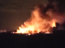 Pożar Hali Bramki Mazowsze Fot. Pani Sylwia