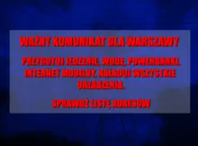Komunikat o wyłączeniach energii w Warszawie. Fot. Warszawa w Pigułce