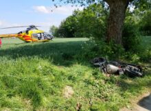 Miejsce wypadku motocyklisty. Fot. Policja Płońsk