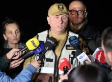 Briefing prasowy. Pożar lasu pod Warszawą Fot. Państwowa Straż