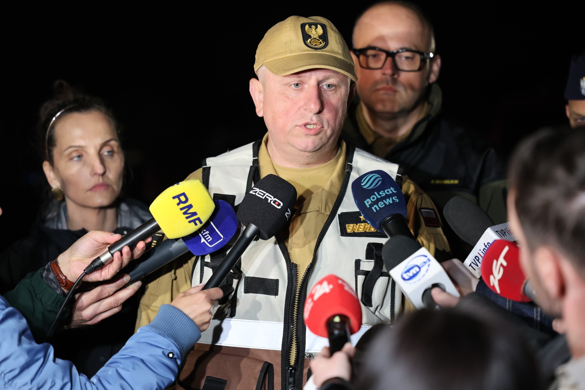 Briefing prasowy. Pożar lasu pod Warszawą Fot. Państwowa Straż