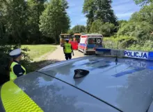 Cofająca ciężarówka i tragiczny finał. Śmierć rowerzysty na Mazowszu. Fot. Policja Żyrardów.