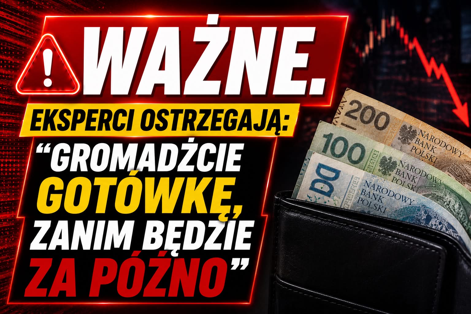 Ważny komunikat. Eksperci ostrzegają: „Gromadźcie gotówkę, zanim będzie za późno”