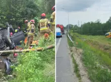 Poważny wypadek drogowy w Płocku na wiadukcie przy ulicy Rataja. | Fot. Płocka Policja.