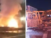 Poważny wypadek i pożar na trasie S8. | Fot. Warszawska Grupa Luka&Maro.