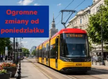 Warszawski tramwaj na tle letniej Warszawy. Obraz poglądowy. Fot. Warszawa w Pigułce.