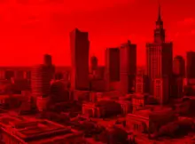 Warszawa na czerwono. Grafika symbolizująca ważne wydarzenie. | Fot. Warszawa w Pigułce.
