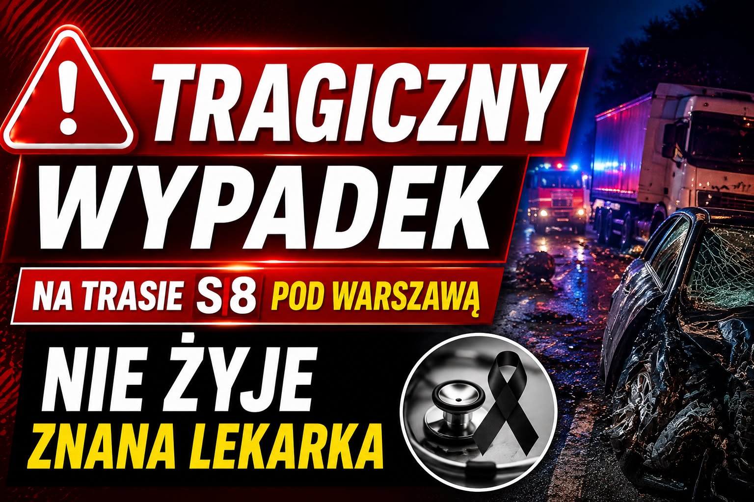 Tragiczny wypadek na trasie S8 pod Warszawą. Nie żyje znana lekarka