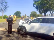 Wypadek w miejscowości Kożuszki-Parcel. | Fot. KPP w Sochaczewie.