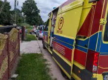Wypadek z udziałem nastolatka, który kierował quadem. Na zdjęciu akcja służb.