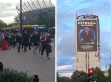 Tłumy zmierzają na koncert Pitbulla.