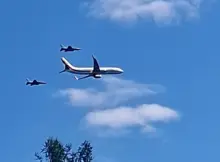 Próba defilady nad warszawskim niebem.
