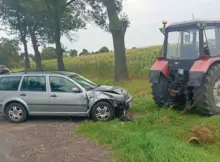 Wypadek z ciągnikiem na DK60.