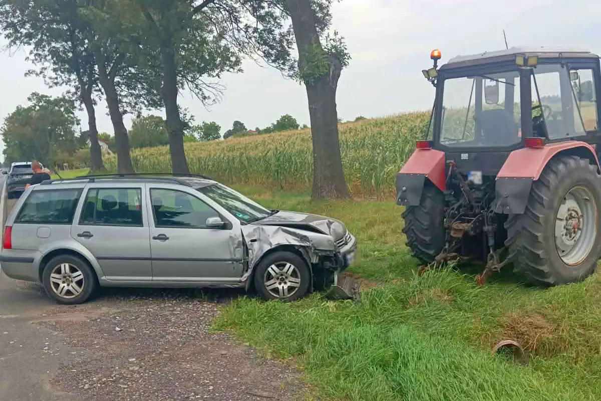 Mazowsze: Wypadek na DK60. Ranny 5-letni pasażer, droga zablokowana, ruch wahadłowy
