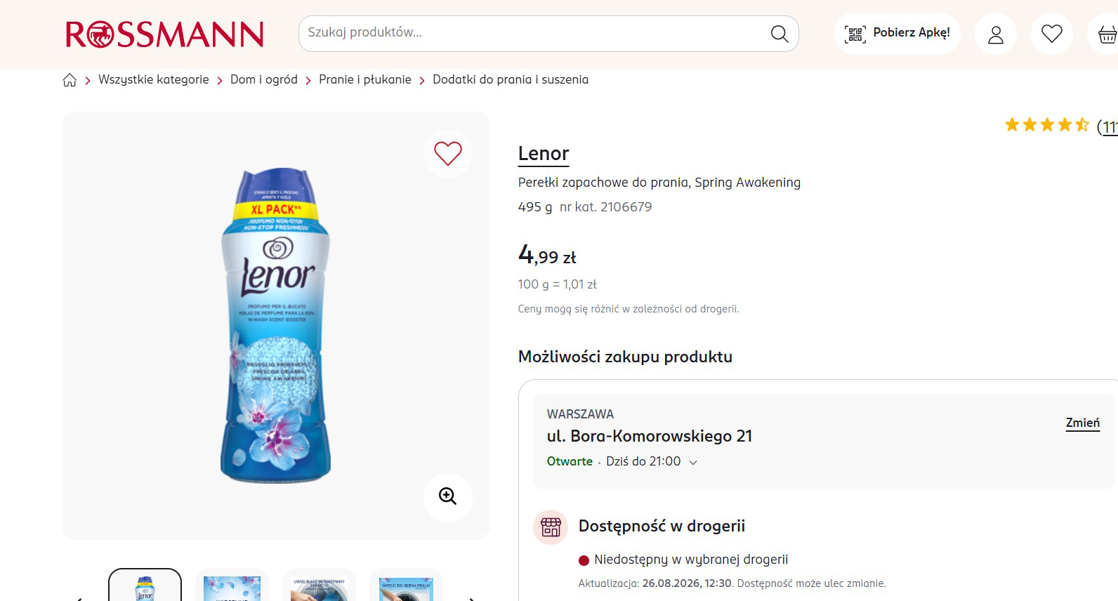 Perełki zapachowe Lenor Fot. Oferta Rossmann
