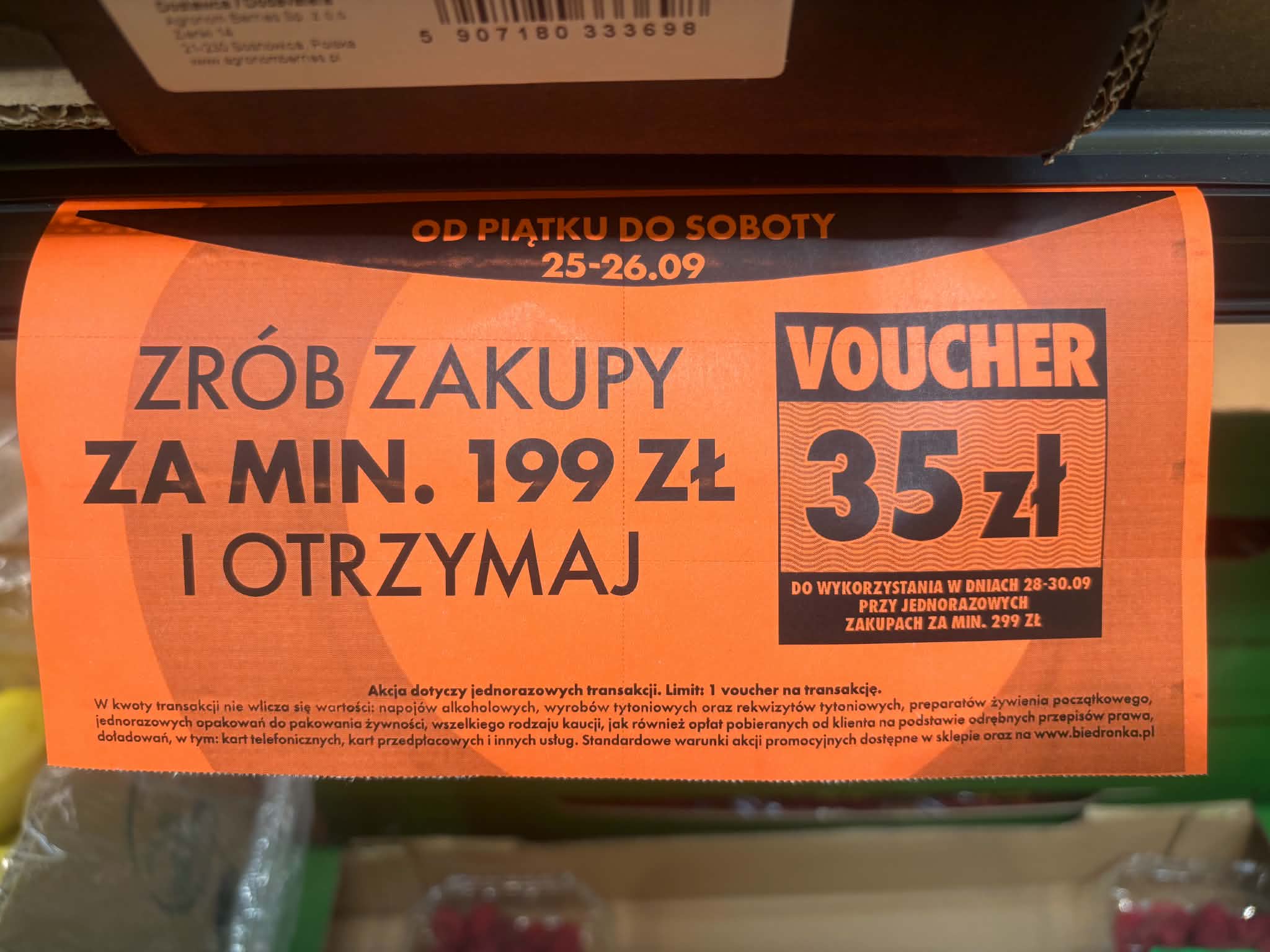 W Biedronce ruszyła akcja z voucherami. Można dostać 35 zł, ale bon gwałtownie przepadnie