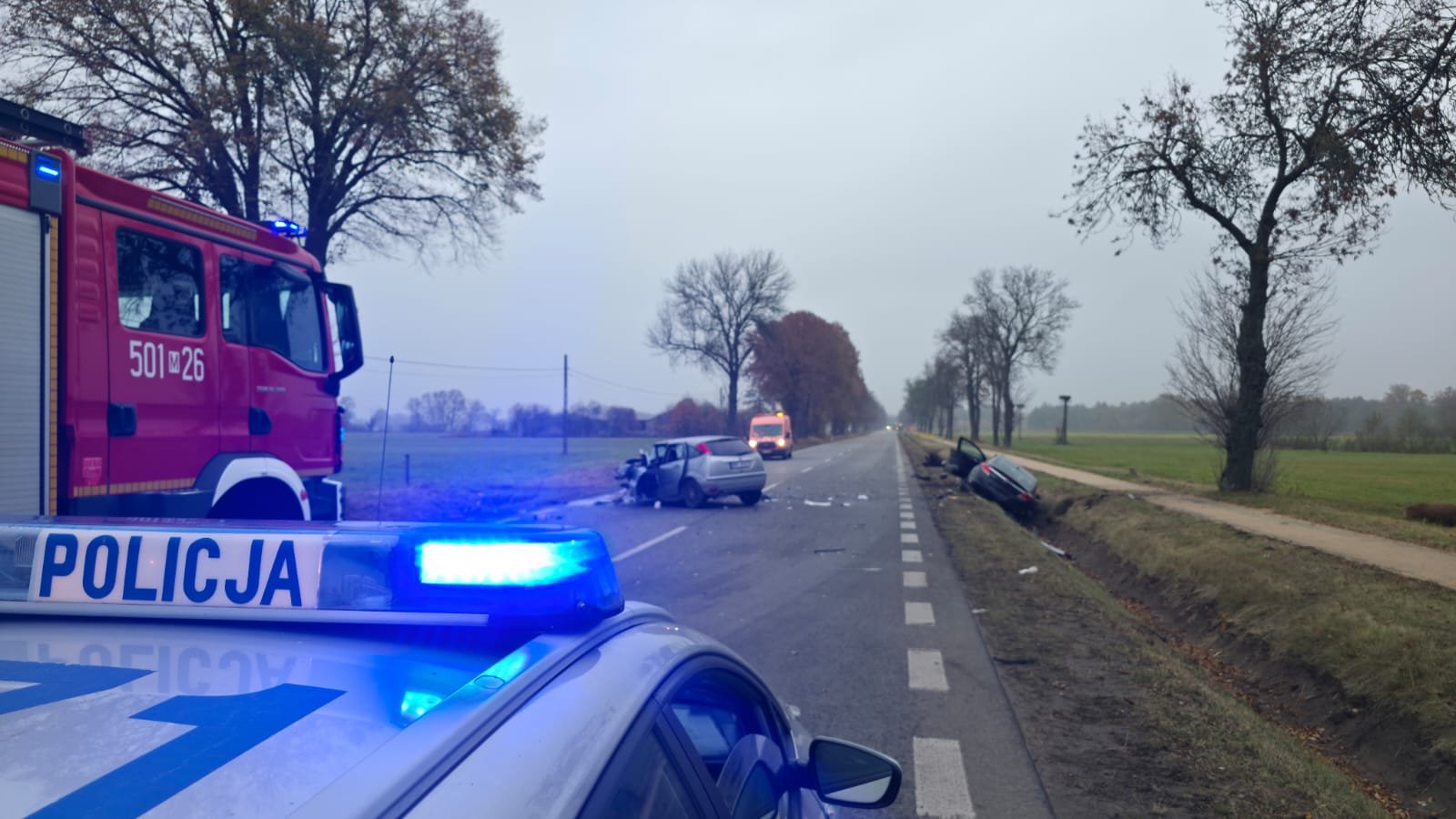 Poważny wypadek na Mazowszu. Dwie osoby w szpitalu