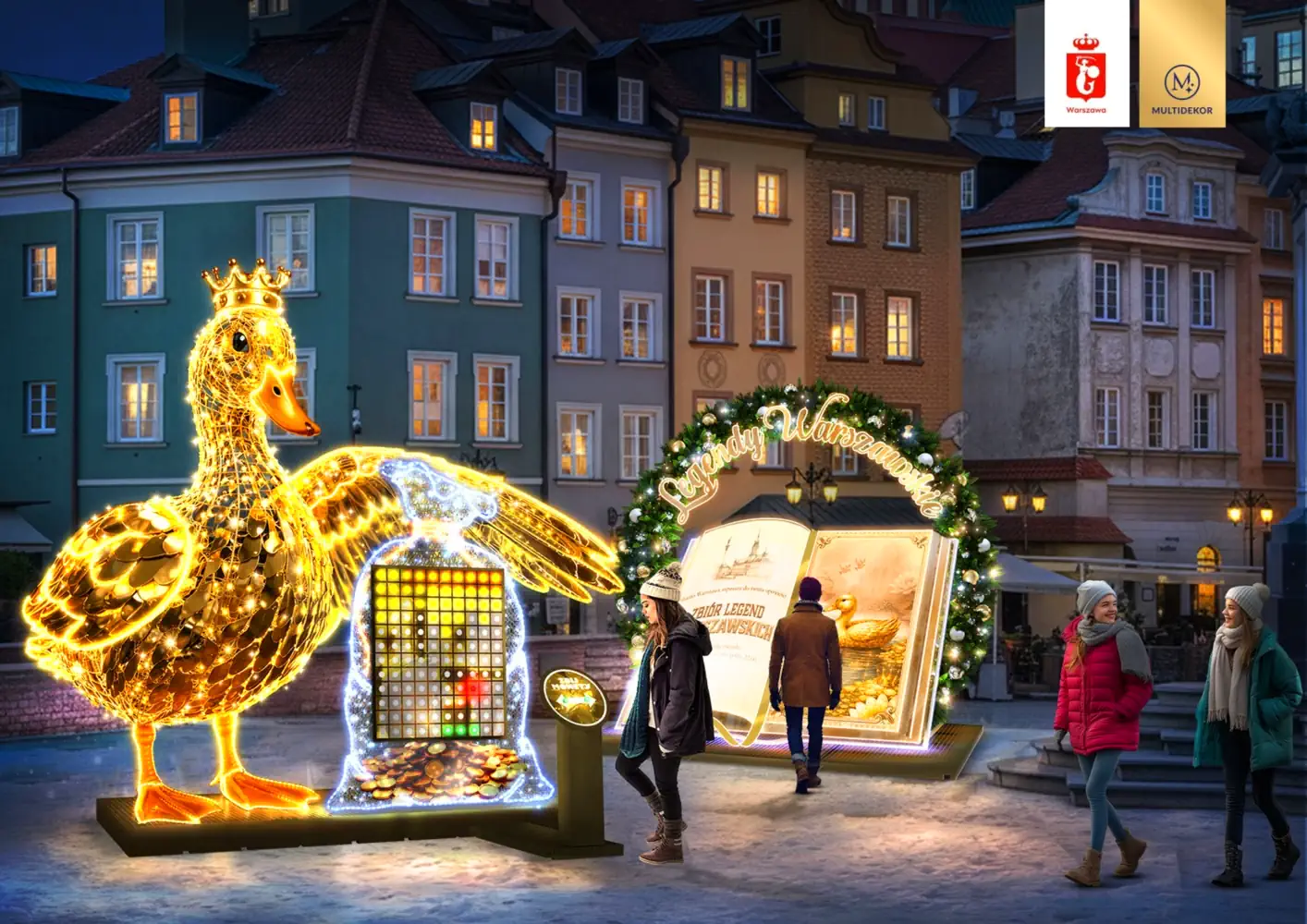 Tak będzie wyglądała nowa iluminacja świąteczna w Warszawie. Nawiąże do warszawskich legend i baśni! Mamy wizualizacje